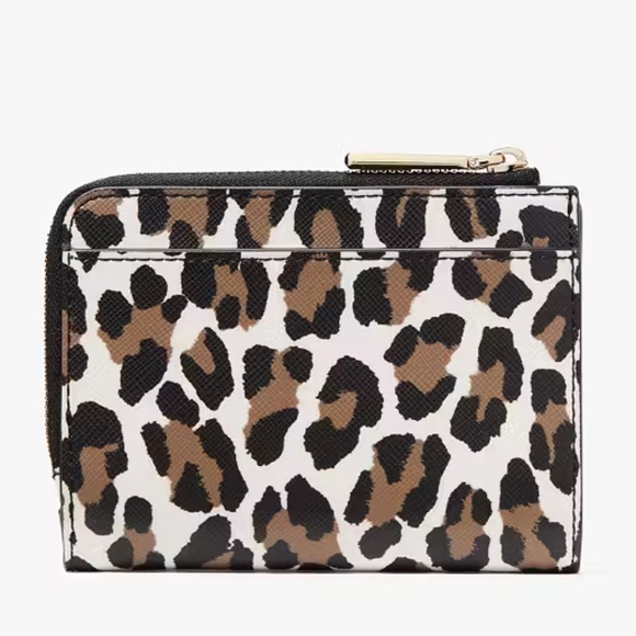 ✨ Brand New Kate Spade ♠️ Madison Spotted Leopard Small L-Zip Wallet ✨ - Picture 11 of 12